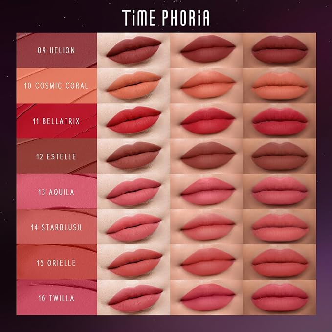 NEBULA VELVET LIP CREAM-Long Lasting Lip Stain, Waterproof and Transferproof Lip Tint, Matte Finish, Smooth Out Lip Lines, Lightweight & High Coverage, Stocking Stuffers (13 AQUILA)