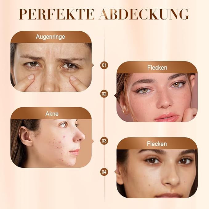 Color Changing Foundation for Mature Skin, Hydrating and Lightweight Liquid Foundations, Tone Suitable for All Skin Types (3pcs)