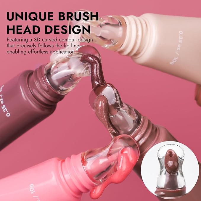 YOUNG VISION Glossy Lip Gloss Hydrating Butter Lip Plumper, Moisturizing Non-stick High Shine Natural Plumping Tinted Lip Gloss Oil for Women with Shine, Korean-Style Lip Gloss Set Bulk