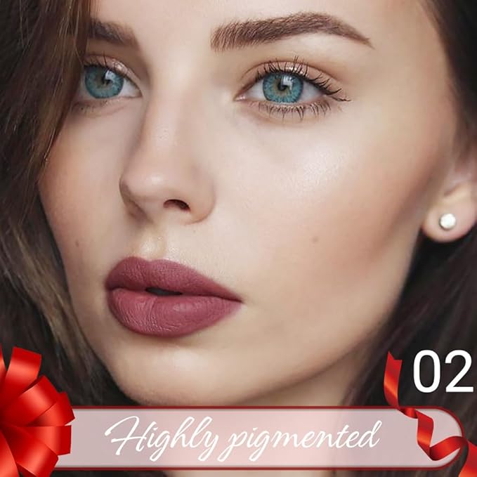 Rust Red Matte Lip Liner Crayon with Sharpener - Waterproof Smudgeproof Long-Wear Lip Pencil, Creamy Pigmented Lip Crayon for Women, 12HR Stay Silky Velvet Lip Liner 02#