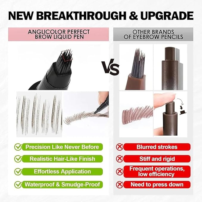 Anglicolor Microblading Eyebrow Pen Easy To Use,Eyebrow Pen Natural,Eyebrow Brush PenTo Hair-Like Strokes, Long-Lasting,Quick Drying,Outlining Filling Eyebrow Makeup 02 MOCHA