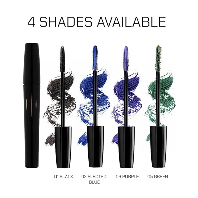 Radiant Professional Studio Perfect Mascara Volume and Length – Smudge-Proof, Cruelty Free, Lengthening Mascara with Silicone Brush & Natural Wax – Black (01), 0.30 oz