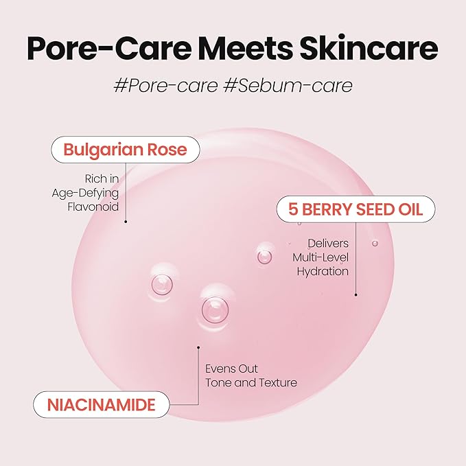 [K-Beauty] Rose Vitamin Oil to Foam - All-in-One Korean Face Wash OilBased Foaming Facial Cleanser - Pore Minimizing & Blackhead Remover - Makeup Deep Cleansing Oil for All Skin Types (3.88 fl oz)