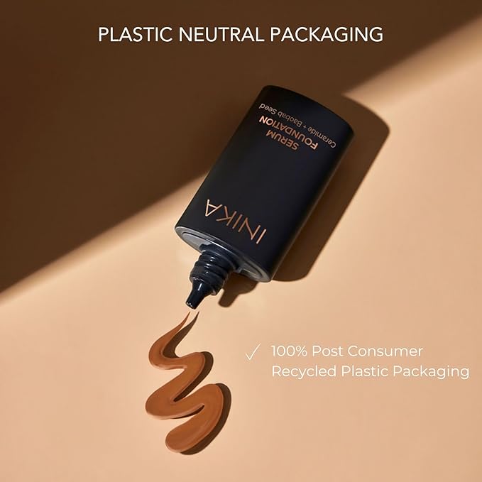 Organic Serum Foundation | Vegan, Buildable Coverage, Weightless Second Skin Feel, Transfer Proof with Skincare Ingredients in Sustainable Packaging. Nourish 25ml