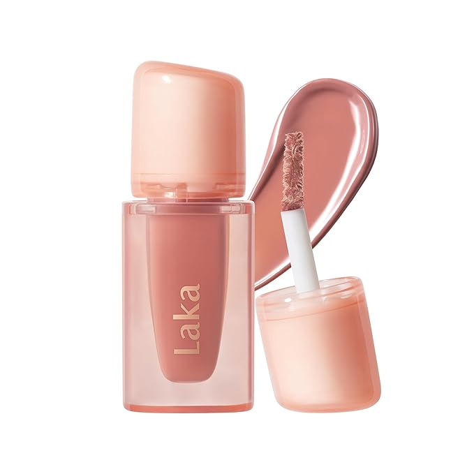 Laka Jelling Nude Gloss Mini, 1.9g/0.07oz, Sheer Hydrating Lip Oil with No Stain, Non-Sticky, Nourishing Gloss for a Fresh, Glowy Look, Vegan, Clean Beauty Makeup, K-Beauty (#311 Nudyring)