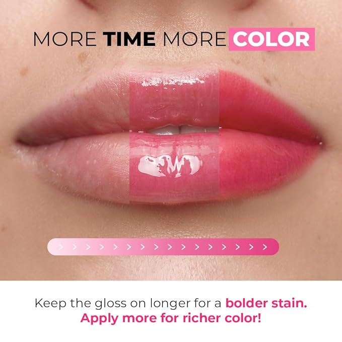 Lamel All-in-One Lip Tinted Plumping Oil - Universal Color & Moisture, Soft Balm for Day & Night Use, Lip Mask&Lip Gloss - Long-Lasting & Scented, Berry Ice 404-3ml/0.1fl.oz