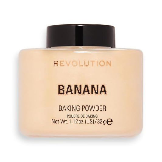 Revolution, Loose Baking Powder, Makeup Setting Powder, Long-Lasting Coverage, Mattifies & Reduces Shine, Banana, 1.12 oz