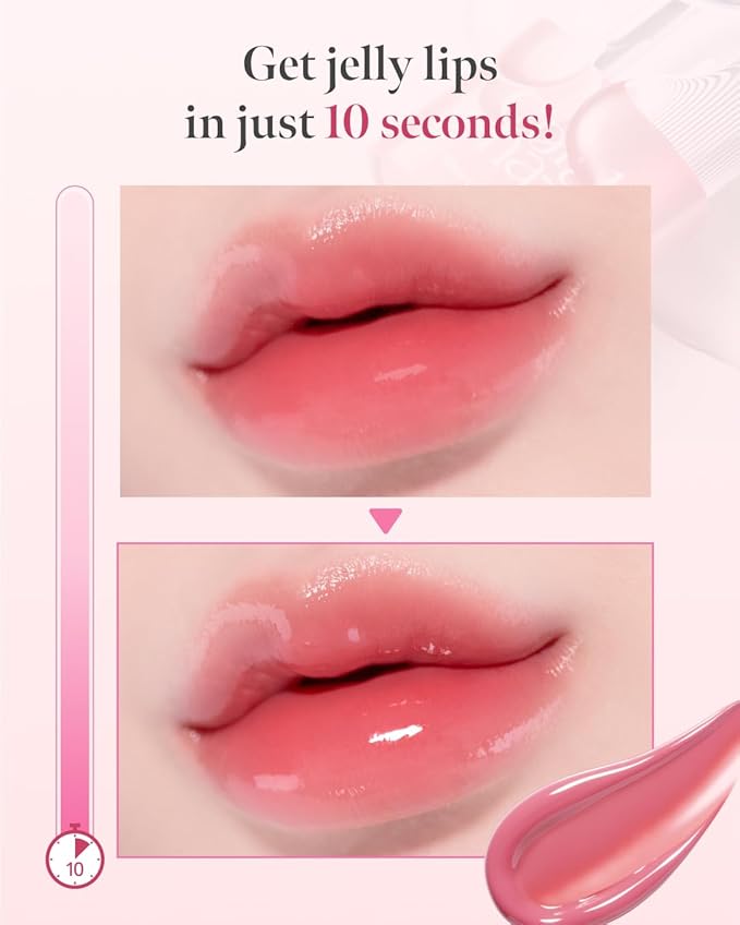 Glow Lock Jelly Tint 102 Candy 4g, Hydrating Jelly Glow Lip Stain, Glass-Like Shine Lip Gloss, Long-Lasting Color, Moisturizing Lip Enhancer, Collectible Lock-Shaped Design, Korean Makeup