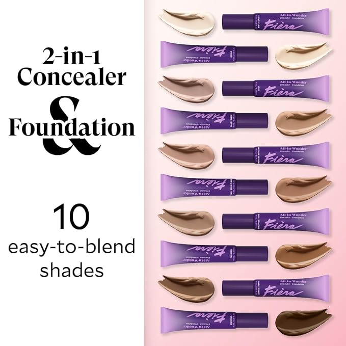 Fièra All-In-Wonder™ Concealer + Foundation – Full-Coverage, Crease-Proof, Hydrating Formula for Mature Skin, Blurs Fine Lines & Dark Circles, Radiant Second-Skin Finish – Neutral, 0.5 FL. OZ. / 15 ML