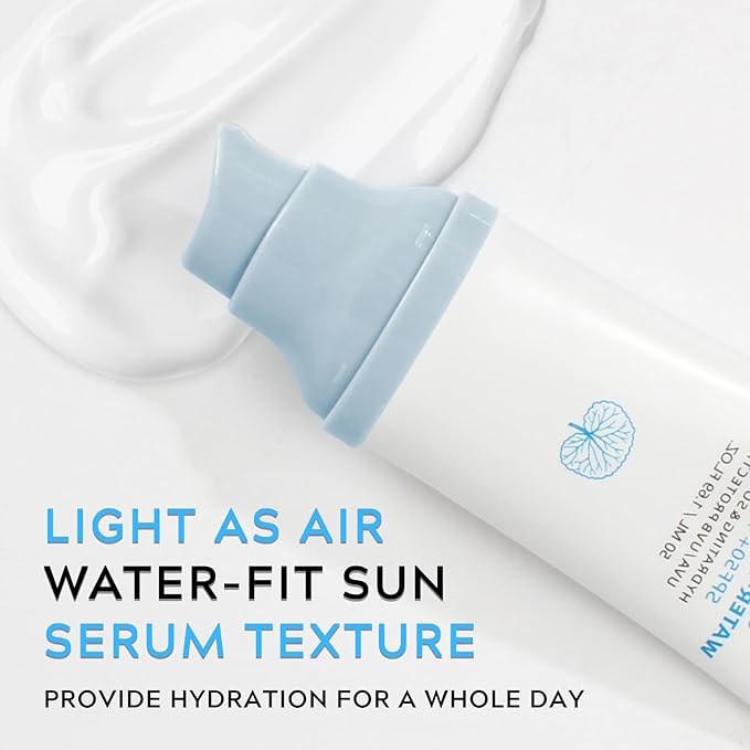 ISHERBIN 𝐶𝑒𝑛𝑡𝑒𝑙𝑙á Sunscreen SPF 50, Hyalu Cica Water-Fit Sun Serum, Face Sun Screen Long-Lasting Protection, Cen-tella Madagascar Sunscreen, NO White Cast - Dry Oily Korean Skincare (Blue 1)