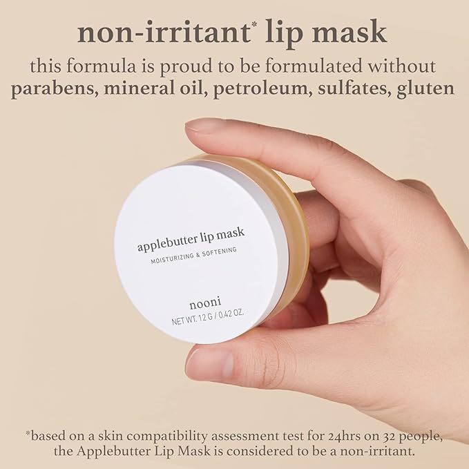NOONI Korean Vegan Best Lip Duo | Applebutter Lip Mask and Appleberry Lip Oil Value Set | with Shea Butter, Apple Seed Oil and Vitamins, Overnight Lip Mask, Hydrating Lip Balm, Moisturizing