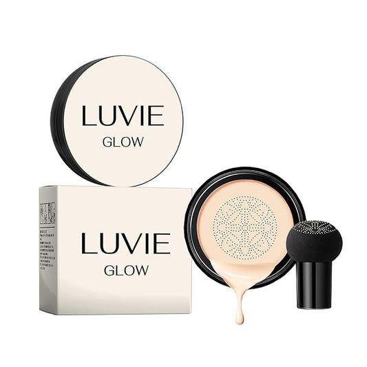 Foundation Cushion,Mushroom Head Air Cushion CC Cream Makeup,Brighten Long-Lasting For All Skin Types (IVORY)
