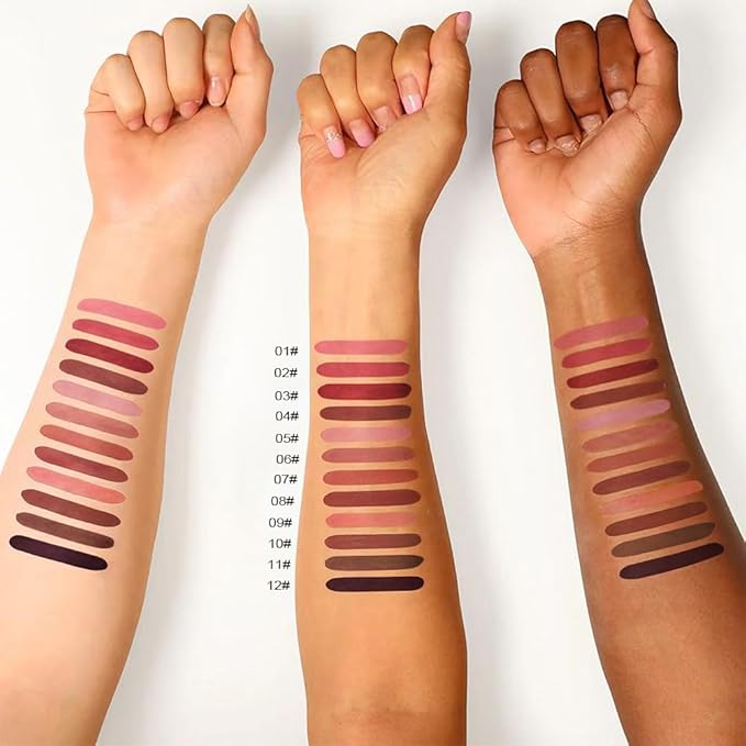 SUAKE 2-IN-1 Lipstick Lipliner, Velvet Matte Finish, Smooth & Plump, 12 Universal Lip Color-Nude Pink Rose Mauve Berry Plum, Creamy Formula for Lip Makeup, All-Day Wear, Cruelty-Free (#05 SILK PETAL)