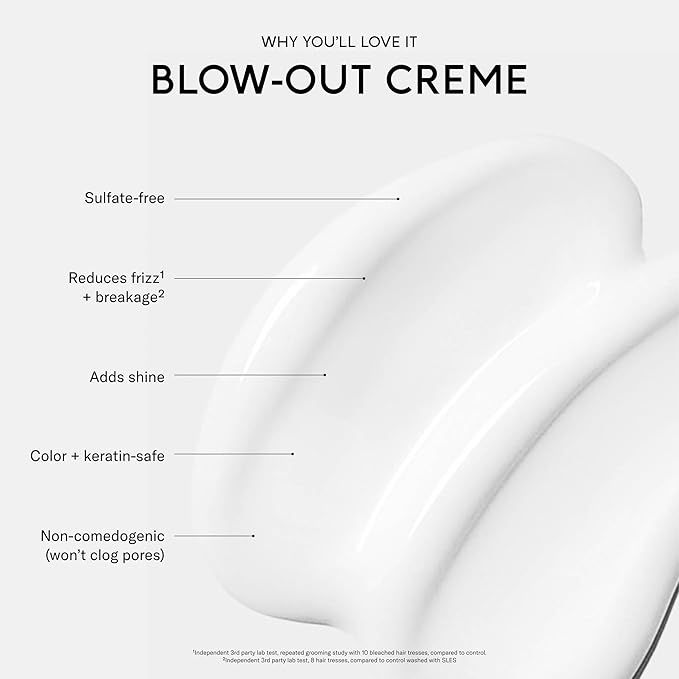 SEEN Blow-Out Creme, Fragrance Free - Non-Comedogenic & Blow Out Hair Cream- Reduces Frizz- Heat Protectant- Safe for Sensitive, Eczema & Acne Prone Skin
