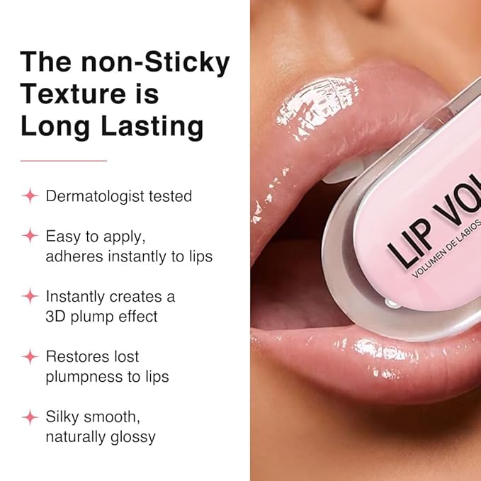 Hydrating Lip Gloss with Hyaluronic Acid, Plump pH Hyaluron Lip Oil, Lip Tint with 24HR Hydration, Volumizing Shine and Lasting Color, (A02#Ice Pink, 1Pcs)