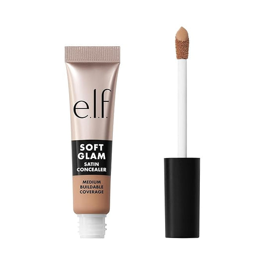 e.l.f. Soft Glam Satin Concealer, Medium Coverage For Blemishes & Under-Eye, Crease-Resistant, Long Lasting, Vegan & Cruelty-Free, 25 Light Neutral