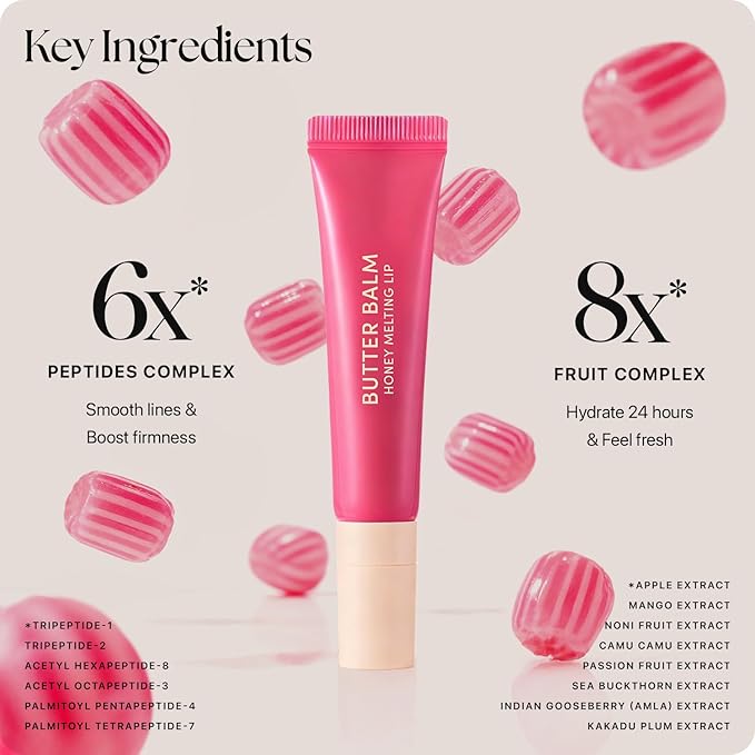 Nature Republic Honey Melting Lip & Butter Balm (FIG & Pink Candy) Set - Moisturizing Tinted Lip Balm, Plumping Gloss, Peptides, Fuller-Looking Lips, Stocking Stuffers