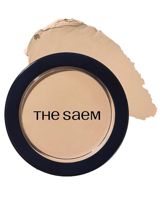 THESAEM Cover Perfection Pot Concealer 0.14oz - 0.5 Ice Beige for Light Skin Tones - Single Pot Intensive Coverage Balm for Dark Circles, Blemishes & Imperfections - Korean Makeup