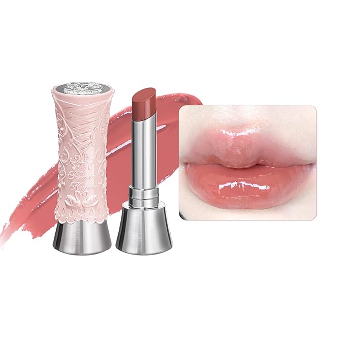 Flower Knows Swan Ballet Shine Lipstick,Hydrating Solid Lip Gloss,Moisturizing Nude peachy Tinted Lip Balm-Long Lasting Lip Gloss in Balm for Girls&Women(B02 Mary Jane)