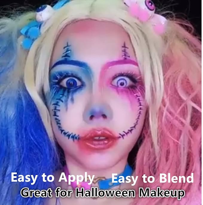 Go Ho Pink Face Body Paint Washable(2.37oz/pc),Water Based Cream Non-Toxic Full Pink Body Paint for SFX Cosplay Costumes Festivals Halloween Makeup