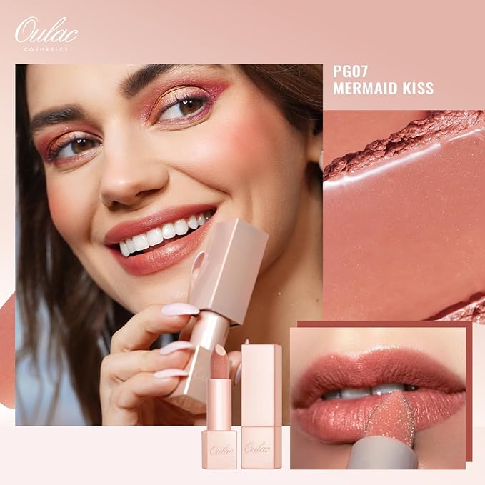 Oulac Lipstick & Lipliner Set 3PCS High Impact Lipcolor with Moisturizing Formula, Vegan Beauty, Full-Coverage Lip Color, Gift Lipstick for Women, LL03+PG07+PG11