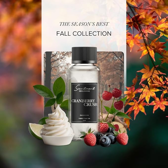 Scentiment Diffuser Oil - Cranberry Crush Fall Collection | Aromatherapy Home Fragrance | Luxurious Scent with Notes of Berries, Ginger, Lime (120ml)