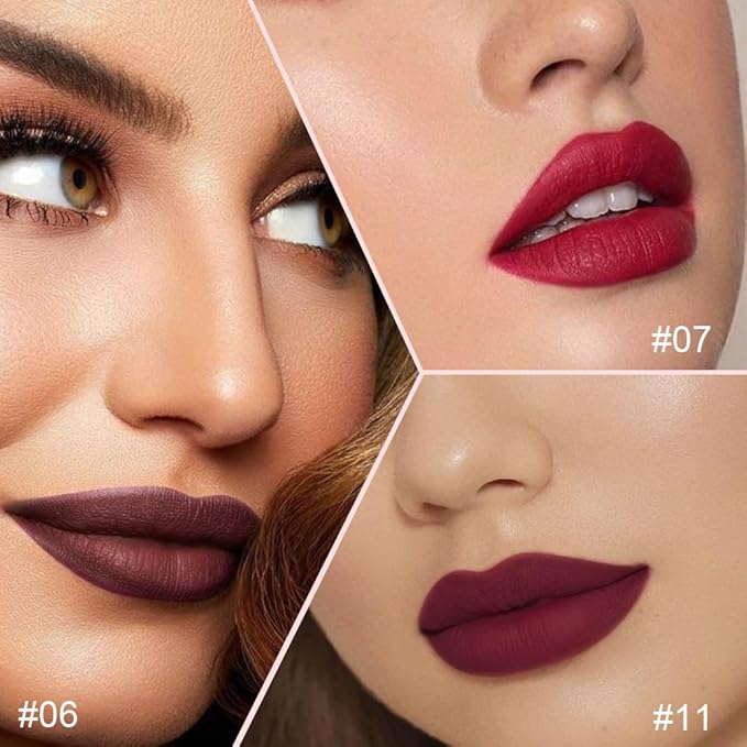 Kaely 3Pcs Matte Velvet Lip Liner Pencils Retractable for Shaping & Sculpting Lips, Lip Pencils for Women Long Lasting Waterproof Rich Lip Colors Liner Crayon Lipstick delineador de labios 06&07&11