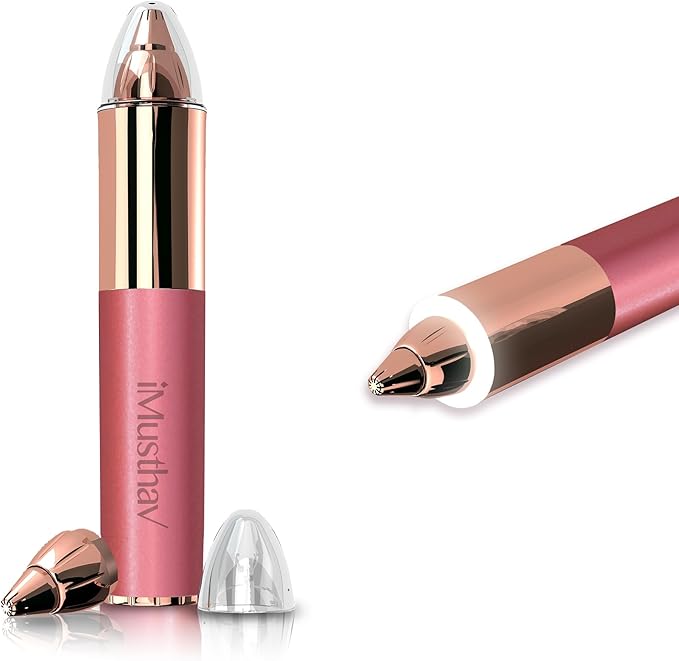 iMusthav Eyebrow Hair Remover for Women | 18K Gold-Plated Head | 360° LED Light Portable Painless Epilator