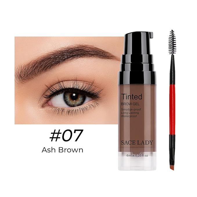 SACE LADY 3D Eyebrow Gel Long Lasting 24 Hours Waterproof Smudge-proof Brow Cream Makeup Kit (ASH BROWN, 0.2Fl Oz)