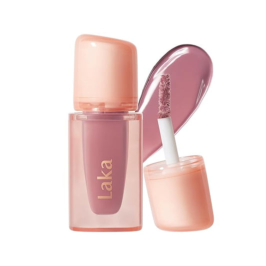 Laka Jelling Nude Gloss Mini, 1.9g/0.07oz, Sheer Hydrating Lip Oil with No Stain, Non-Sticky, Nourishing Gloss for a Fresh, Glowy Look, Vegan, Clean Beauty Makeup, K-Beauty (#312 Coolring)