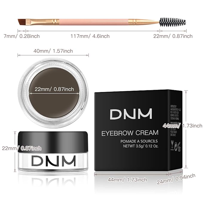 BEFIVECOK 2Pcs Brow Pomade Set with Dual-ended Eyebrow Brush, High pigment Water proof Natural finish Eyebrow Makeup Set with Eyebrow Brush for Women and Girls（06#）