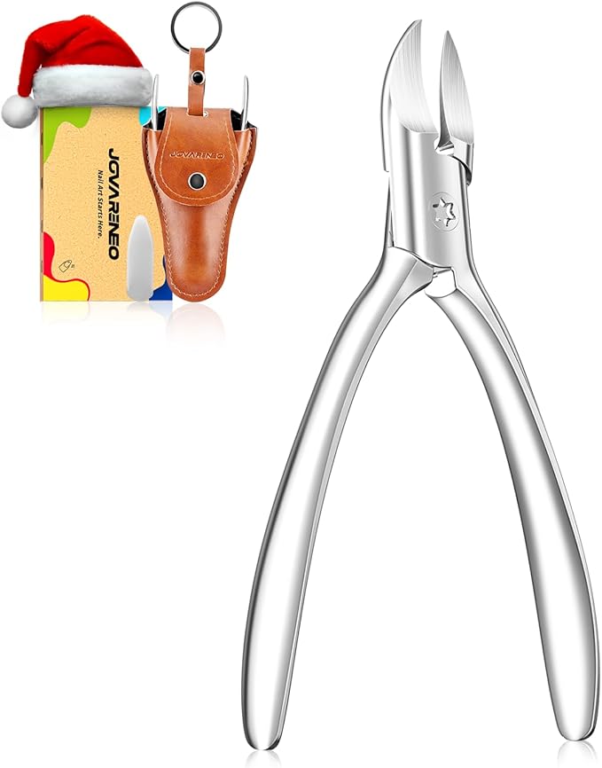 Ingrown Toenail Clippers Curved Blade Toe Nail Clippers for Thick Nails for Seniors, Hand Forged Stainless Steel Nail Clippers for Thick Toenails Podiatrist Nail Clippers for Men Women Elderly