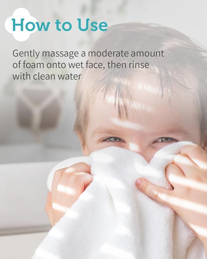GOONGBE Kids' Bubble Facial Cleanser - Korean Kids Low pH Bubble Foam Face Wash - Gentle Cleansing & Hydrating with Panthenol and Amino Acids - Allergen Free Scent, 3.38 fl.oz.
