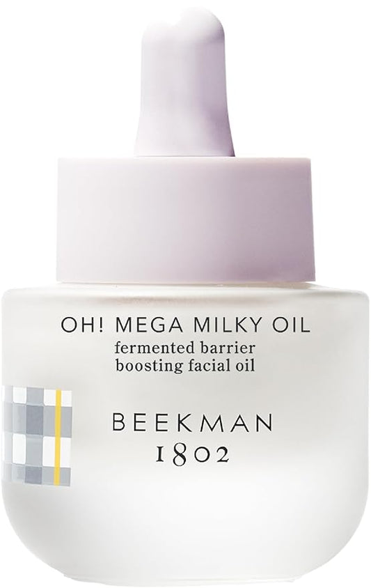 Beekman 1802 Oh! Mega Milky Facial Oil – Hydrating Vitamin C & Niacinamide Serum – Repairs Skin Barrier & Reduces Dark Spots – Fragrance Free, Sensitive Skin Safe – Packaging May Vary – 0.5 Fl Oz