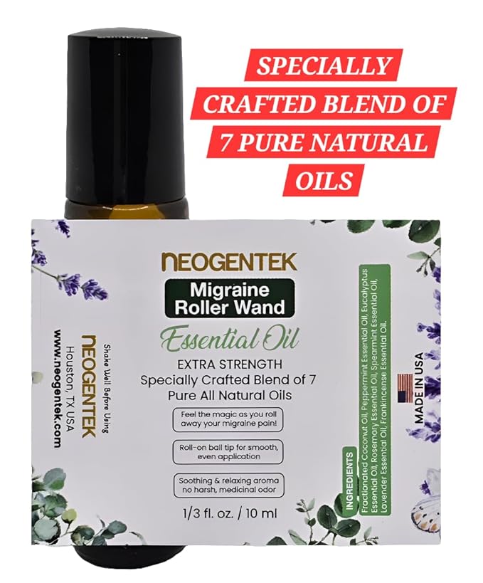 Migraine, Sinus Essential Oil Roller | Crafted Blend of 7 Powerful Essential Oil | Made in USA | Natural Comfort & Relaxation – Aromatherapy Roll-On for Headache, Sinus 10ml (Migraine and Sinus)