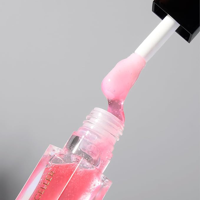 LAURA GELLER NEW YORK Fine Shine Glossy Lip Oil Duo, Sweet Pink + Glass Half Full - Clear Pink Lip Gloss with Hydrating Squalane