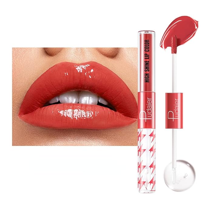 Generic Y-HaLi Double Headed Lip Gloss Moisturizing Lip Oil - Does Not Fade, Honey Lip Gloss and Red Lips - Long-lasting Formula (#02)