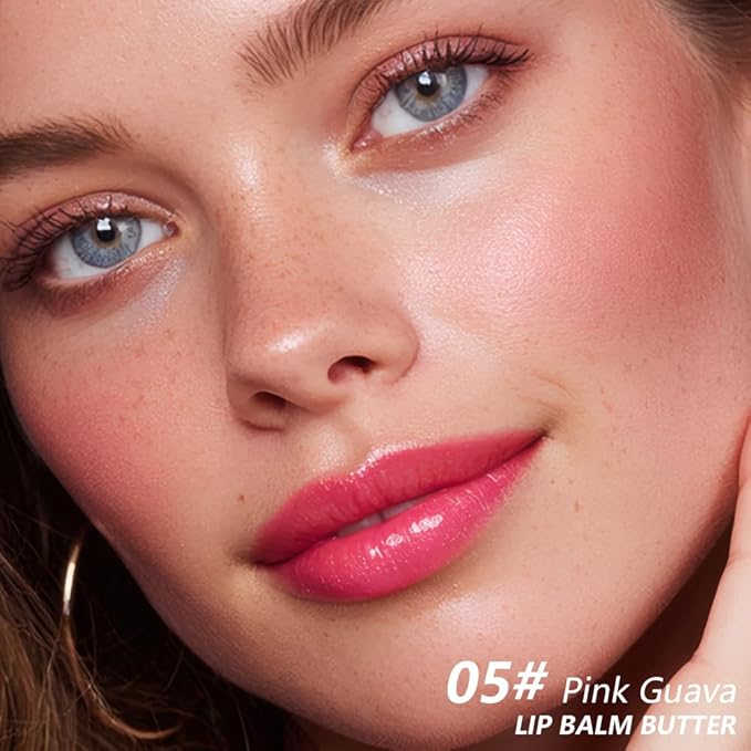 Summer Special Lip Butter Lip Balm, Ultra-Hydrating Natural Vegan Lip Balm, Sheer-Tinted Shine & Hydration, Soothes & Softens Dry Lips Skincare, Bálsamo labial hidratante #5 Pink Guava