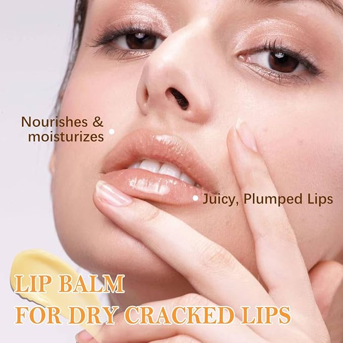 Boobeen Plumping Lip Balm, Moisturizer for Dry Chapped Lips with Fruity Flavor, Cute Mini Lip Care for On-The-Go Hydration