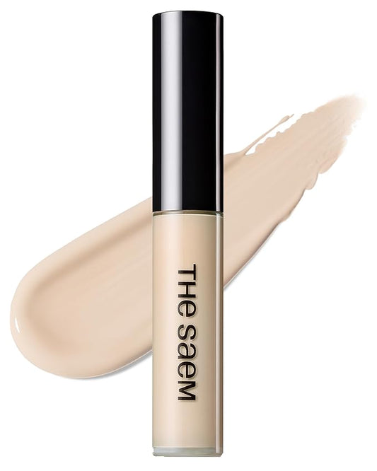 THESAEM Cover Perfection Tip Concealer 0.2 fl.oz. - 1 Clear Beige Cool Beige for Fair Skin Tones 19-20 - High Coverage Long Lasting Concealer - Korean Makeup for Dark Circles & Blemishes