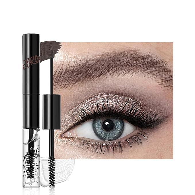2in1 Semi-Permanent Eyebrow Gel & Lamination Gel, Eeybrow and Lash Gel, Lightweight and Waterproof Tinted Brow Gel For Up To 24HR Hold, Built-In Styling Comb - Clear Eyebrow Gel (07#Brown)
