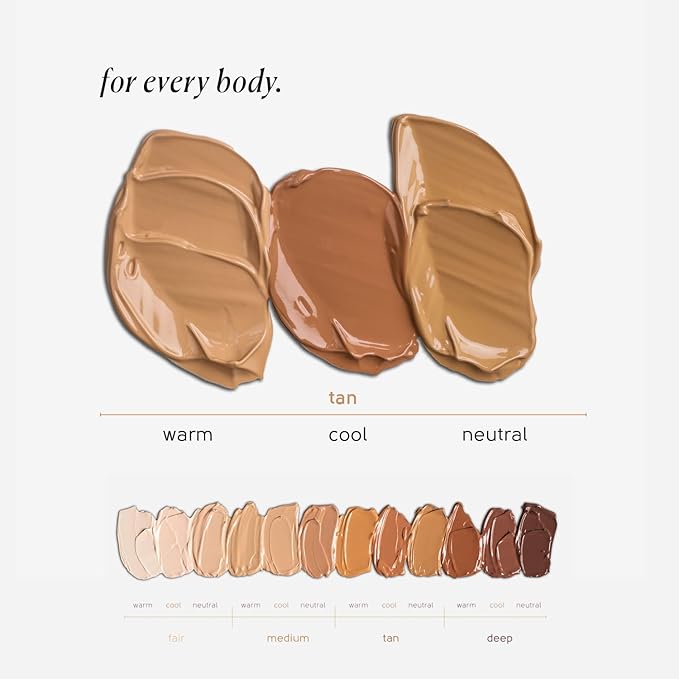 Tinge Tint Body Makeup, Water and Transfer Resistant Up to 48 Hours, Buildable Medium Coverage Body Foundation or Bronzer with Amino Acids, Tattoo Cover Up Makeup, 3.38 FL Oz - Tan Warm