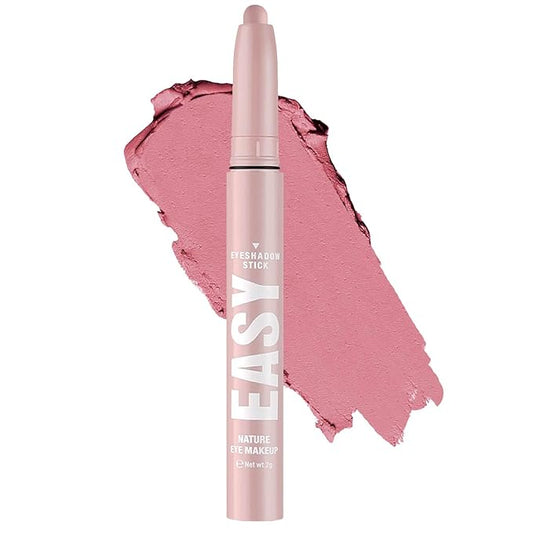 Pink Eyeshadow Stick Makeup, Matte Cream Eye Shadow Pencil, High Pigmented Crease-proof Glitter Eye Shadow Brightener Stick, Waterproof Long Lasting Eye Highlighter Crayon Eyeliner