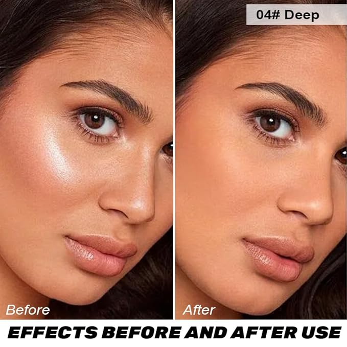 Oil Control Matte Perfection Face Powder Compact For Women, Matte Smooth Flawless Setting Powder Makeup, Polvo Compacto De Maquillaje, Waterproof Long Lasting, (Deep)