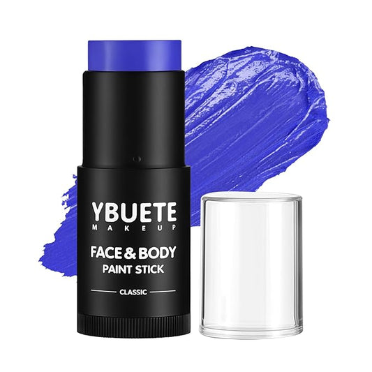 Blue Oil Based Face Body Paint Stick, Non-toxic Full-coverage Face Painting for SFX Cosplay Halloween SFX Mystique Smurf Clown Makeup Avatar, Waterproof Cream Blue Body Painting for Adults