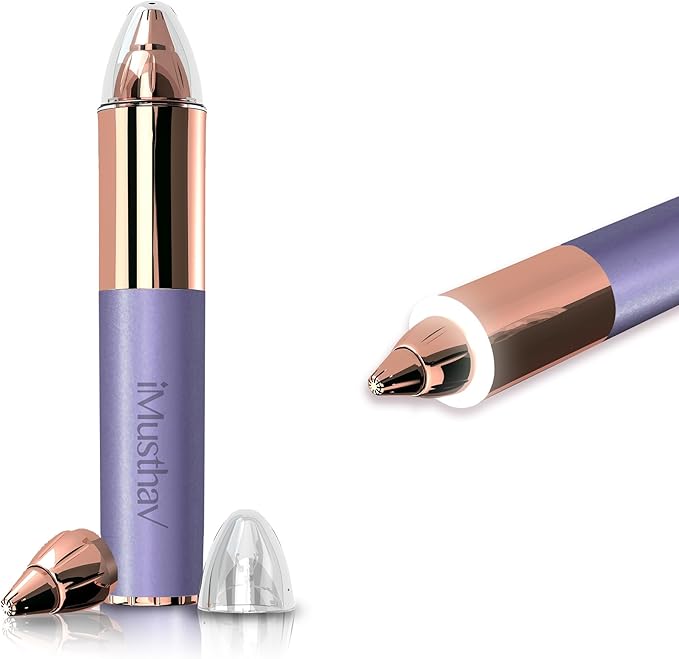 iMusthav Eyebrow Hair Remover for Women | 18K Gold-Plated Head | 360° LED Light Portable Painless Electric Epilator·