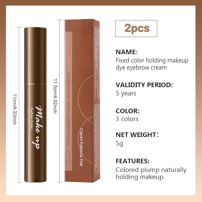 2pcs Brown Brow Gel set – Volumizing, Buildable, Wax-Gel Hybrid for Full, Voluminous Brows, Locks Hairs in Place, Waterproof, Available in Brunette (02#)