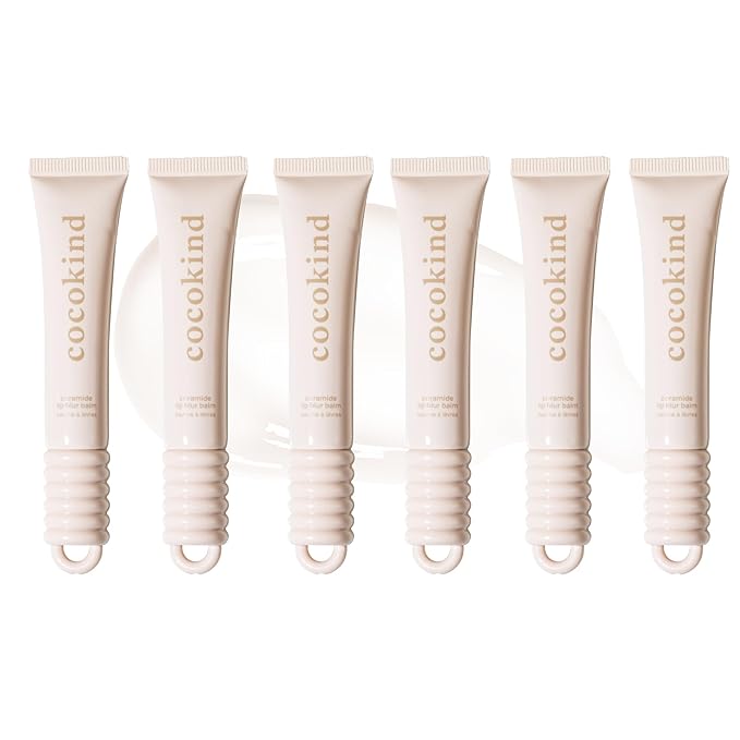 Cocokind Ceramide Lip Blur Balm, Be Real - Clear Hydrating Lip Balm with Ceramides & Peptides, Made for Sensitive Skin & Lips, Unflavored & Fragrance-Free - 6 pack