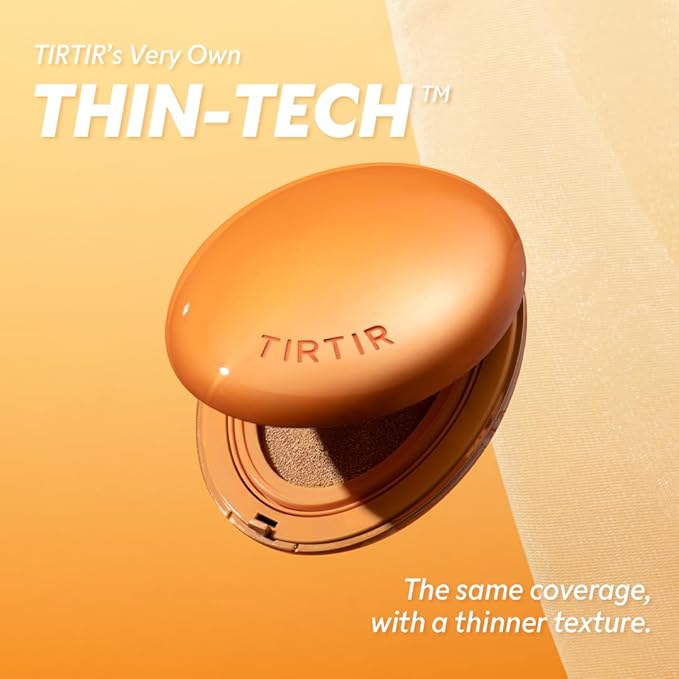 TIRTIR Mask Fit Ai Filter Cushion Foundation | AI-Like Semi-Matte Finish - Up to 72-Hour Medium to Full Coverage Korean BB Cushion Make up Beauty, #39W Caramel, 0.63 Fl Oz