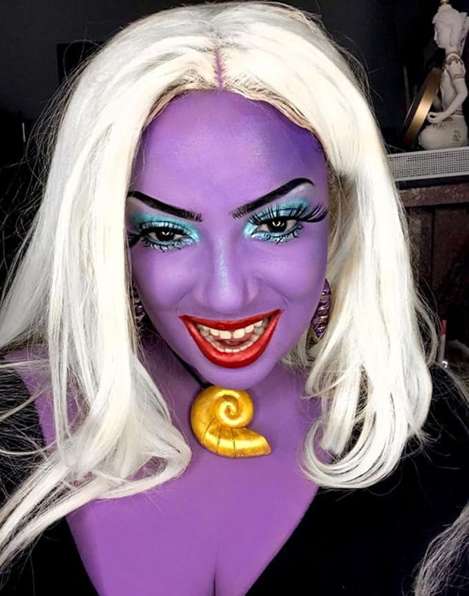 Go Ho Purple Face Body Paint Washable(2.37oz/pc),Full Coverage,Smooth,Water Based Cream Purple Body Paint for SFX Cosplay Costumes Festivals Halloween Ursula Witch Makeup